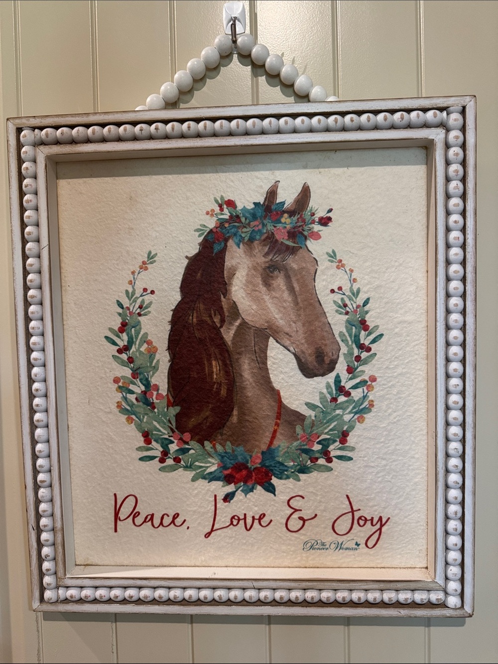 Pioneer Woman PEACE LOVE & JOY Christmas Horse Picture